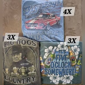 Big Dogs 3X and 4X T Shirts (3ea)